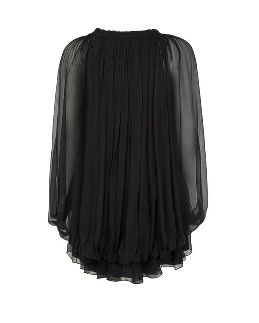 Chloé Black Mini Ruffled Dress