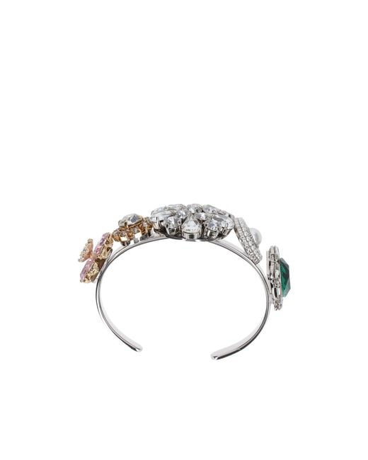 MM6 by Maison Margiela White Embellished Logo Engraved Ring