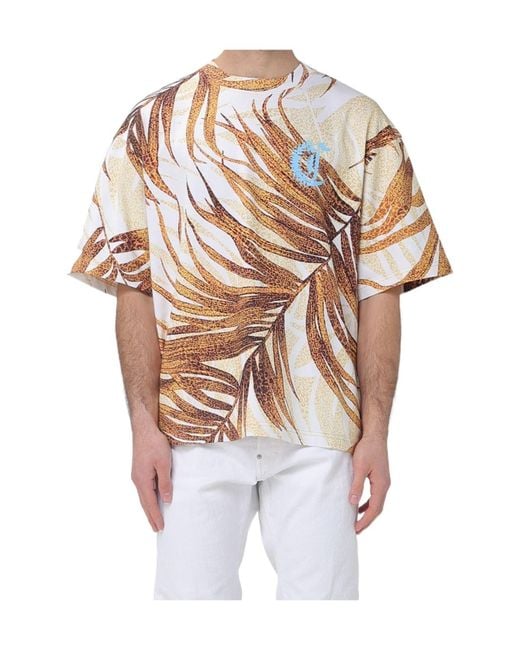 Just Cavalli White Floral Print T-Shirt for men