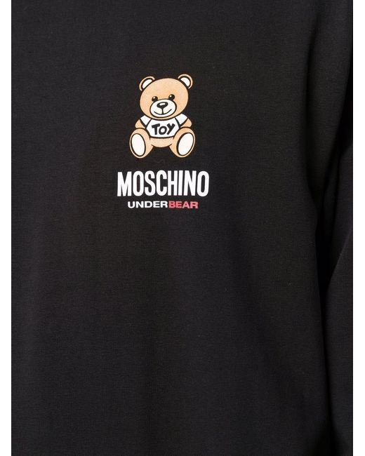 Moschino Black Teddy Bear-Print Crew Neck Sweatshirt for men