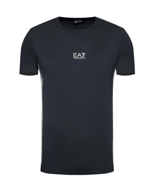 Emporio Armani Black Logo-Print Logo-Trim Short-Sleeve T-Shirt for men