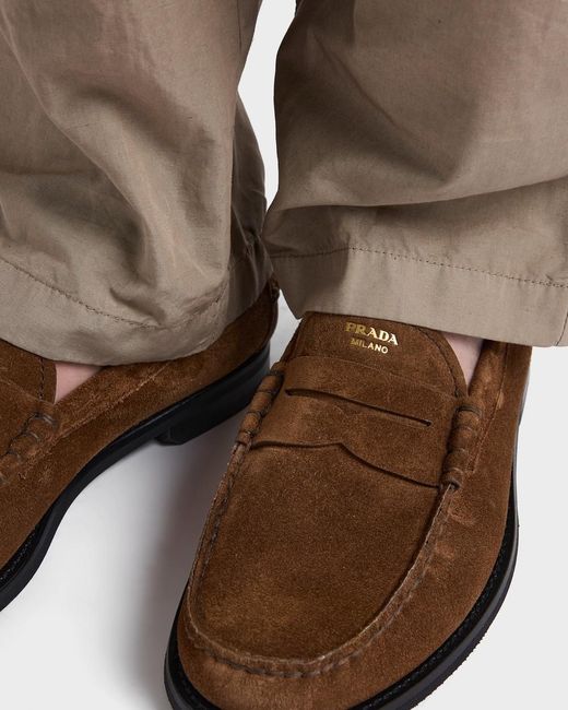 Prada Brown Formale Penny Loafers for men