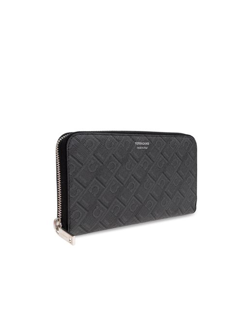 Ferragamo Gray Ferragamo Monogram Logo Printed Wallet for men