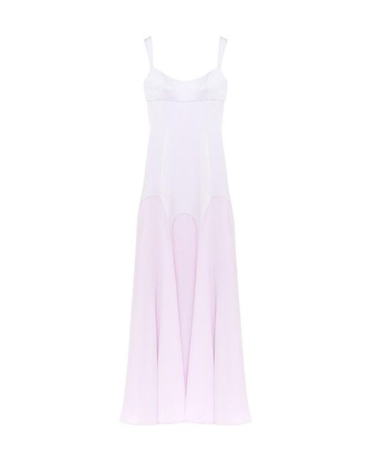 McQueen White Satin Maxi Dress