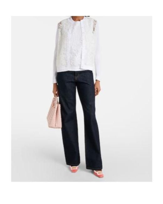 Oscar de la Renta White Lace Cardigan