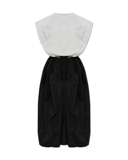 Fabiana Filippi Black Panelled Crewneck Sleeveless Dress