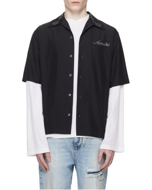 Amiri Black Stud Camp' Shirt for men