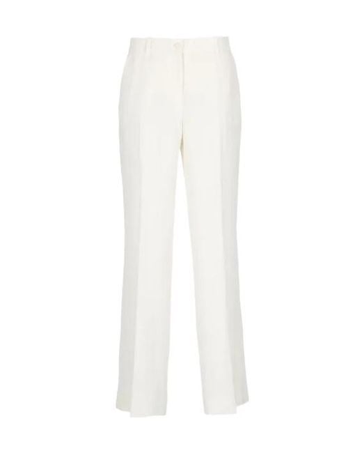P.A.R.O.S.H. White P.A.R.O..H. Tailored Wide-Leg Pants