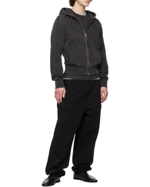Entire studios Black Slim Zip-Up Hoodie for men