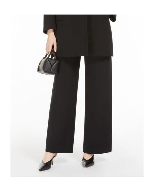 Max Mara Black 'S High Waist Straight Leg Pants