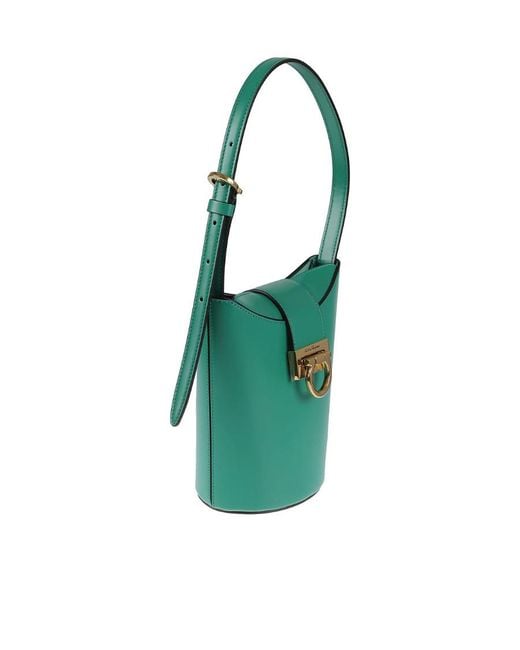 Ferragamo Green Bucket Handbag
