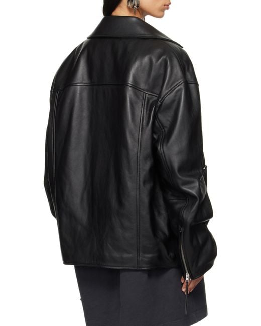 Acne Black Zip-Up Biker Jacket for men