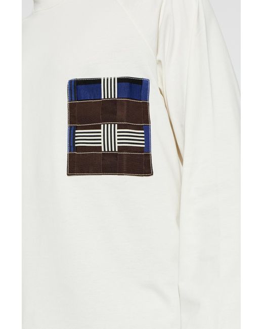 Bottega Veneta White Patch Detailed Round Neck T-Shirt for men