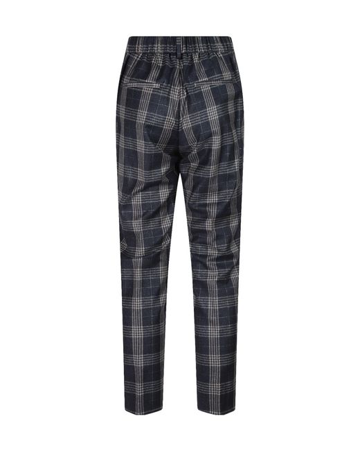 Peserico Gray Check Pattern Trousers