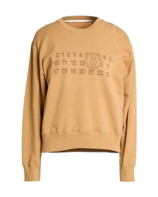 MM6 by Maison Margiela Natural Solid-Color Printed Sweatshirt