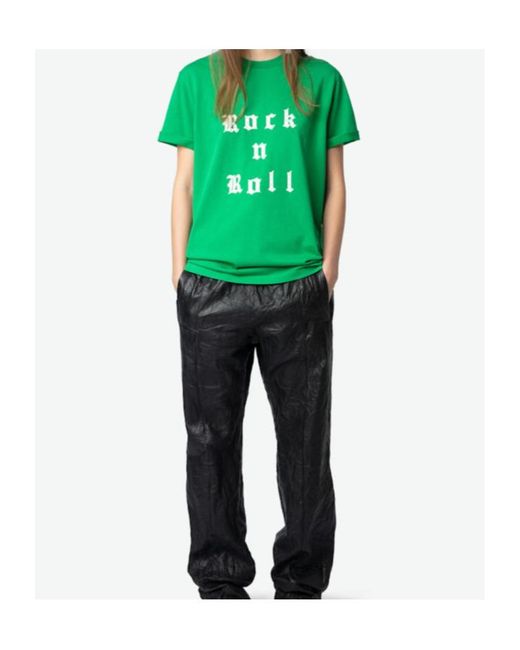 Zadig & Voltaire Green Edwin Rock And Roll T-Shirt
