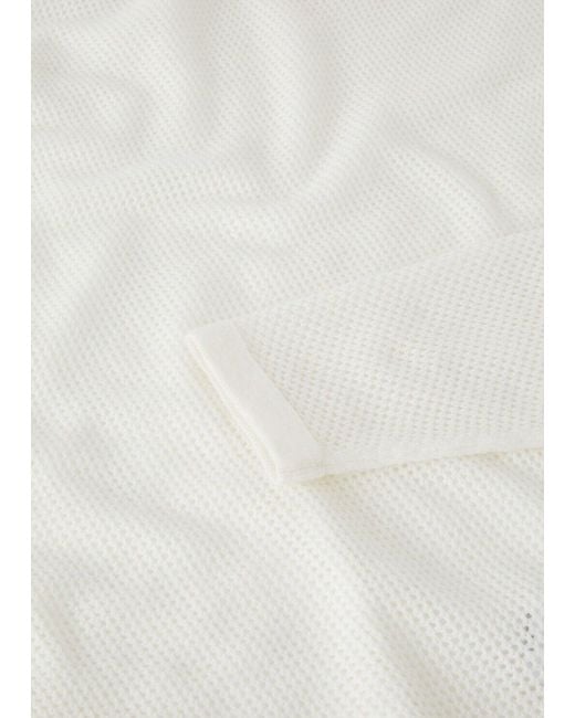 Loro Piana Natural Round Collar Long Sleeve Sweater