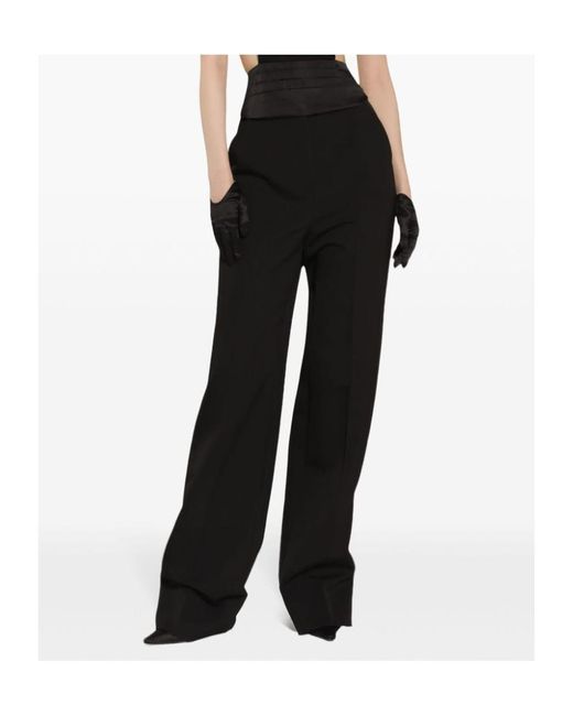 Dolce & Gabbana Black Gabardine Tuxedo Pants