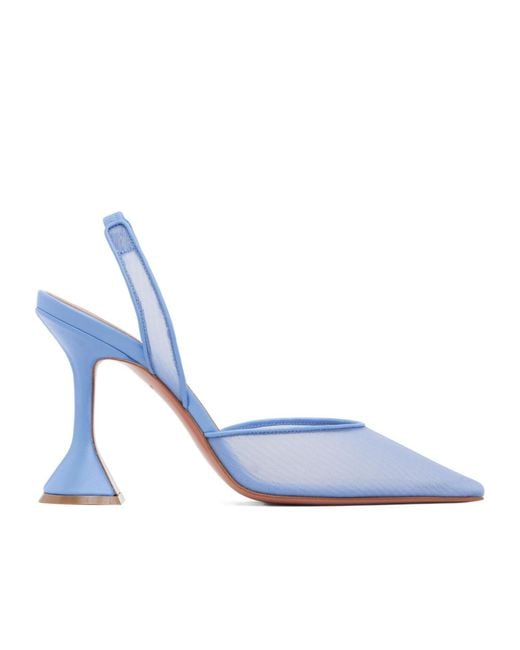 AMINA MUADDI Blue Holli Mesh Sling 95 Pointed-Toe High-Heeled Sandals