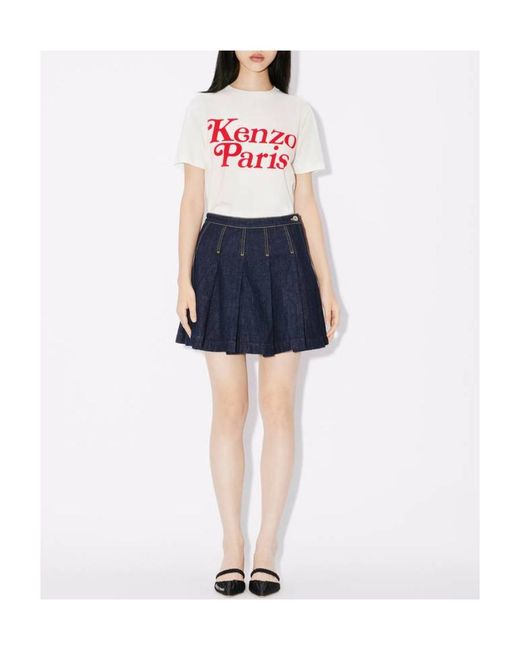 KENZO White Logo Printed Crewneck T-Shirt