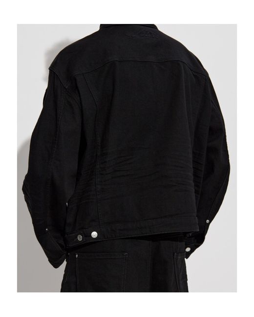 DSquared² Black Icon Logo Embossed Denim Jacket for men