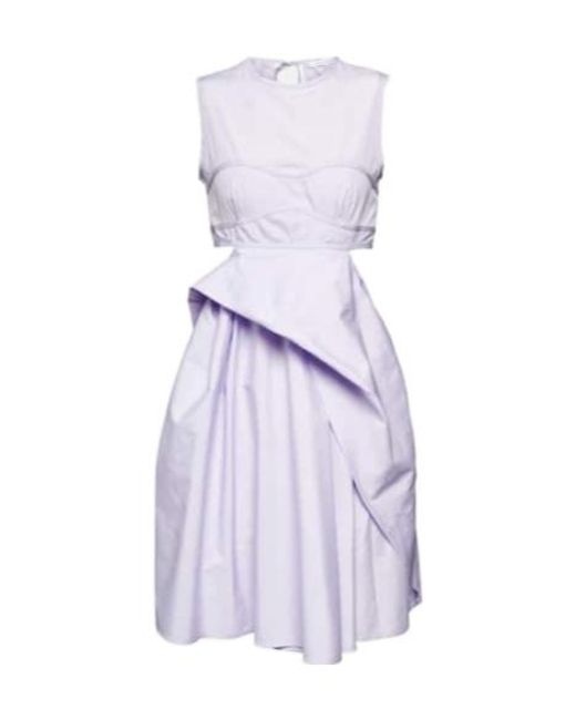 CECILIE BAHNSEN Purple Seero Cutout Cotton Minidress