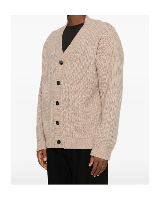 Roberto Collina Natural V-Neck Cardigan for men