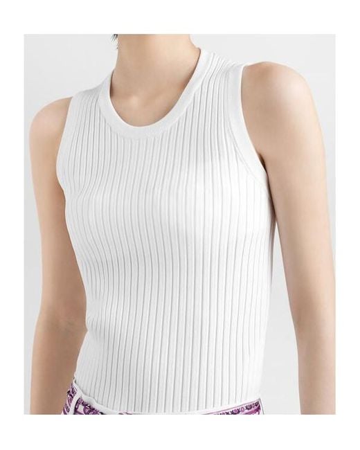Dolce & Gabbana White Ribbed Top