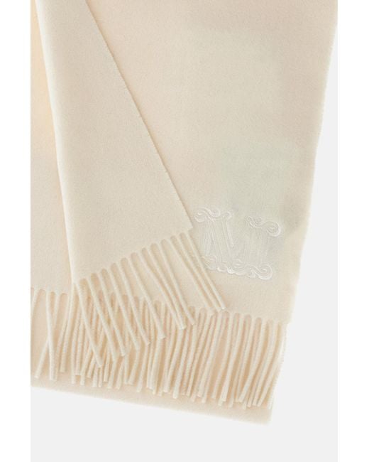 Max Mara Natural Wsdalia Fringed Edge Scarf