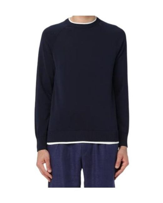 Eleventy Blue Long-Sleeved Sweater for men