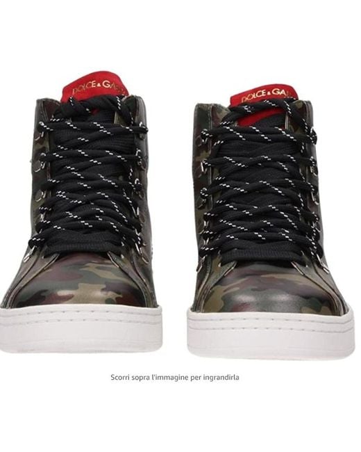 Dolce & Gabbana Brown Camouflage Lace-Up Casual Sneakers for men