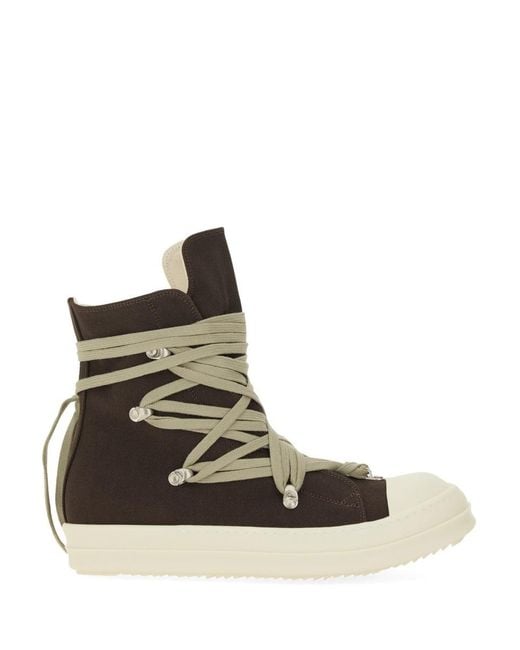 Rick Owens Brown Lace-Up Zip Sneakers for men