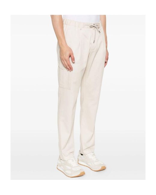Herno White Casual Pants With Elastic Waist for men