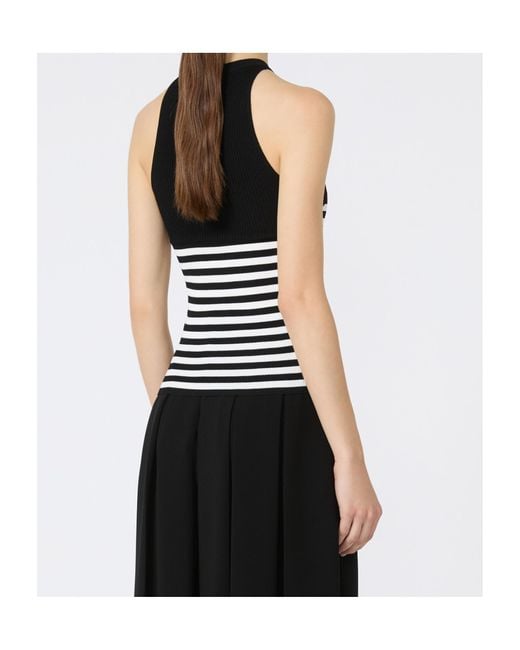 Max Mara Black Viscose Yarn Top