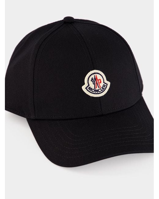 Moncler Black Logo Hat for men