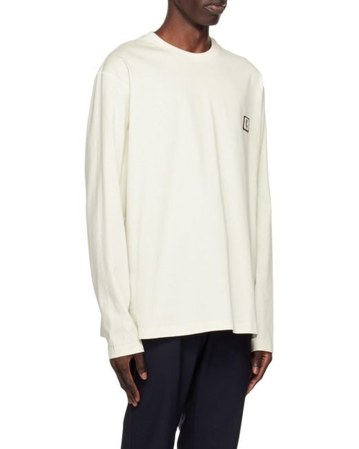 Wooyoungmi White Backlogo Long-Sleeved T-Shirt for men