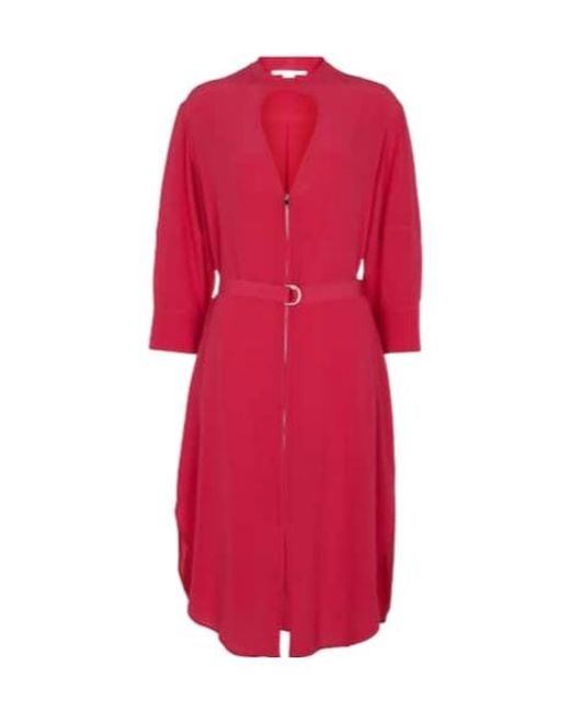 Stella McCartney Red Silk Midi Dress