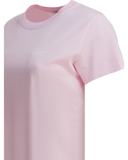 Givenchy Pink Logo Printed Crewneck T-Shirt