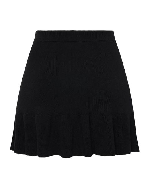 Alessandra Rich Black Flared Mini Skirt