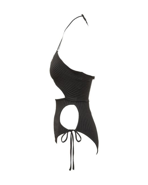 ANDREADAMO Black Neck-Hanging Jumpsuit