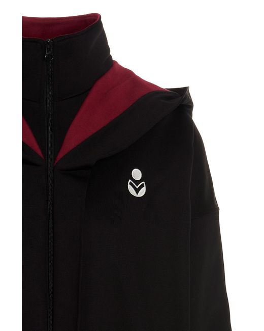 Isabel Marant Black Logo-Print Hooded Jacket