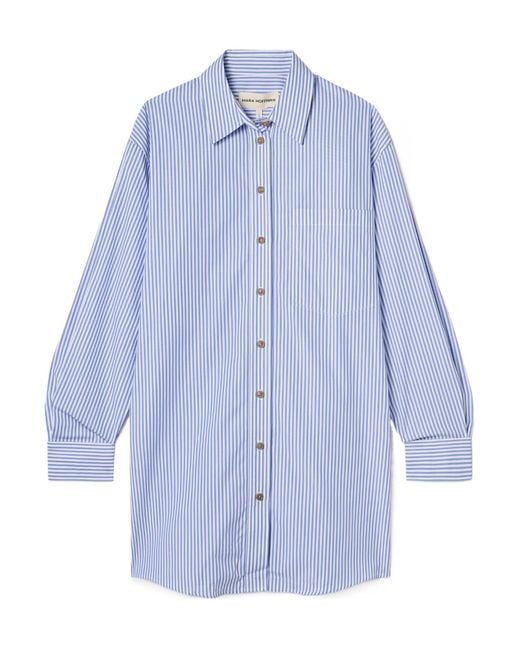 Mara Hoffman Blue Hailey Striped Organic Cotton-Poplin Shirt