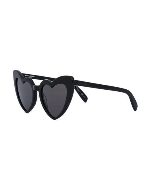 Saint Laurent Multicolor Eyewear Loulou Heart-Shape Frame Sunglasses