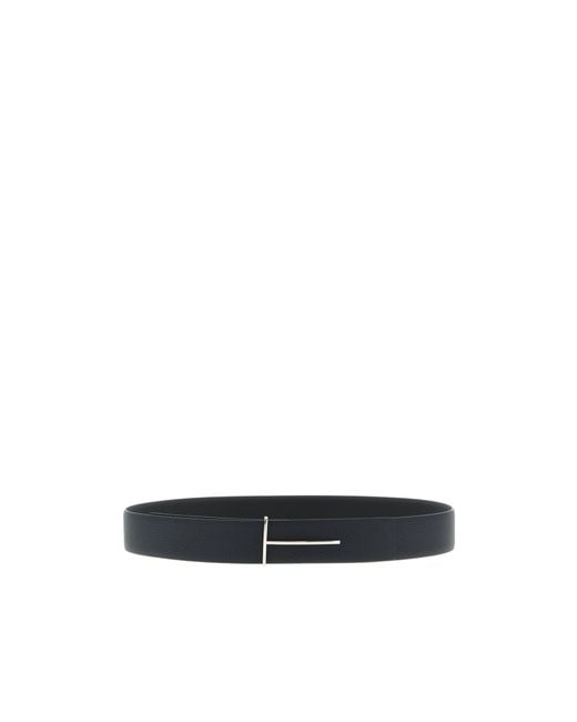 Tom Ford White 'Slim T' Double-Sided Belt for men