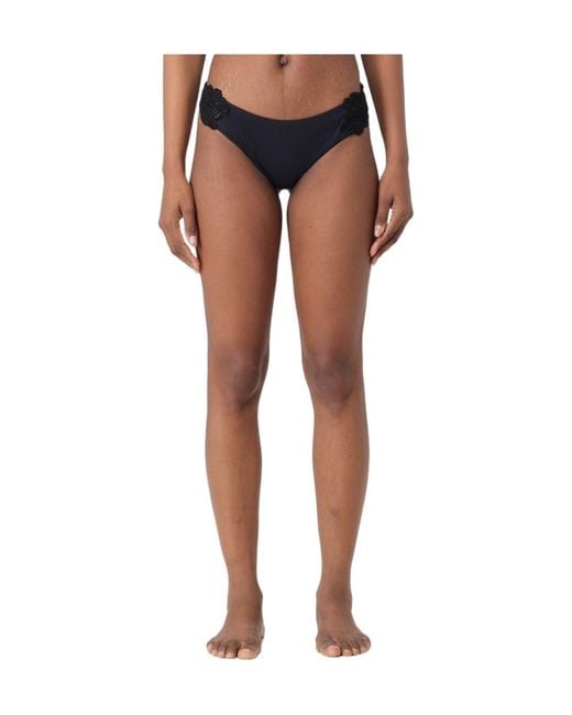 Ermanno Scervino Blue Floral-Lace Bikini Bottoms