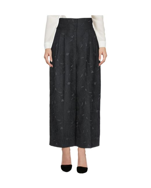 Dolce & Gabbana Black Printed Wide-Leg Trousers