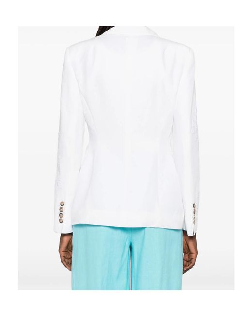 ERMANNO FIRENZE White Double-Breasted Blazer