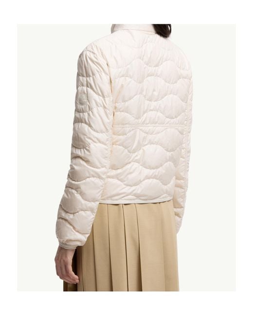 Moncler White Tegea Wave-Quilted Short Down Jacket