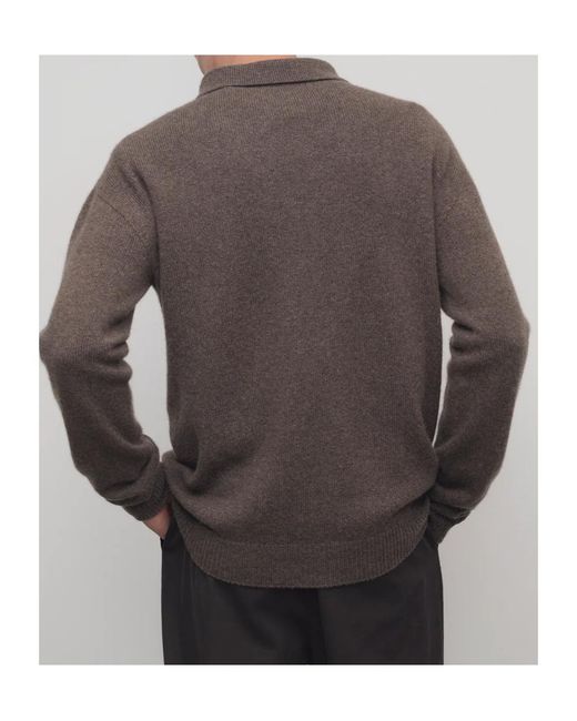 The Row Brown Leach Cashmere Polo Shirt for men