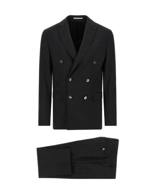Pal Zileri Black Double-Breasted Suit for men